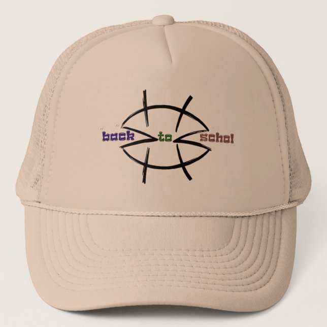 Back to school with an anime twist  trucker hat (Front)