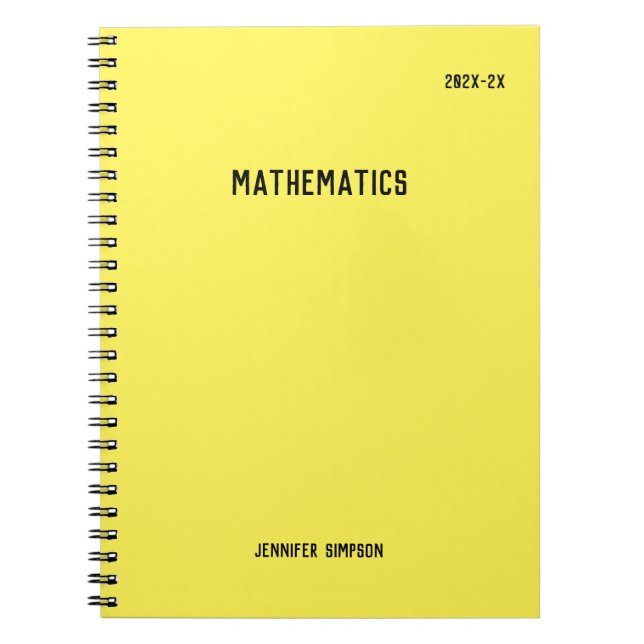 Back to School With Personalised Subject Labels Notebook (Front)