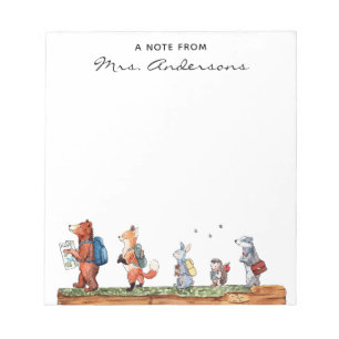 Back To School Woodland Friends Personalised Notepad