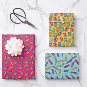 back to school Wrapping Paper Flat Sheet Set of 3