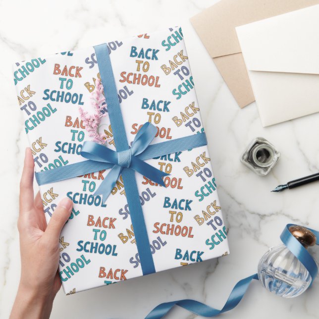 Back to School Wrapping Paper, Student Gift Wrap (Gifting)