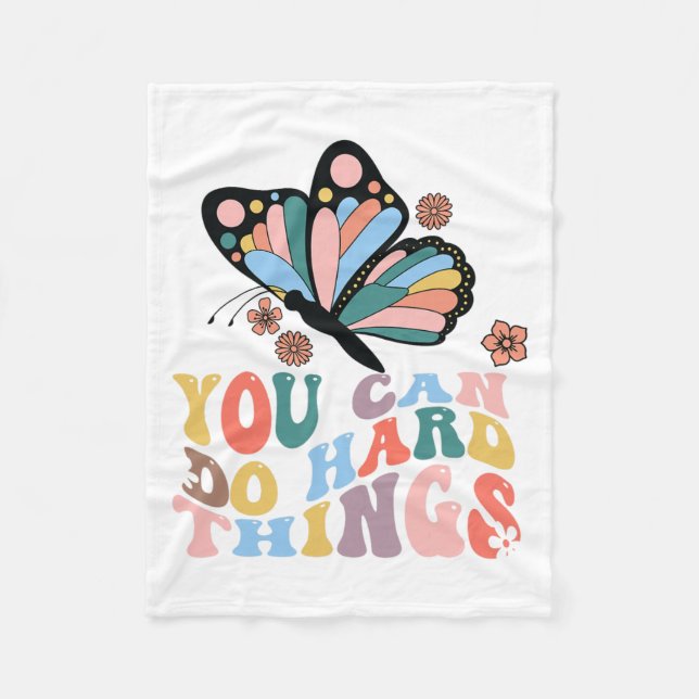 Back To School You Can Do Hard Things  Fleece Blanket (Front)