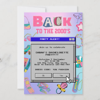 Back To The 2000's Y2K Bachelorette Party Invitation