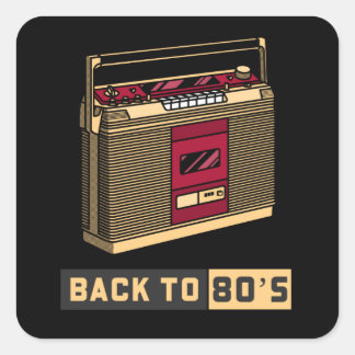Back To The 80s   80s Music Square Sticker