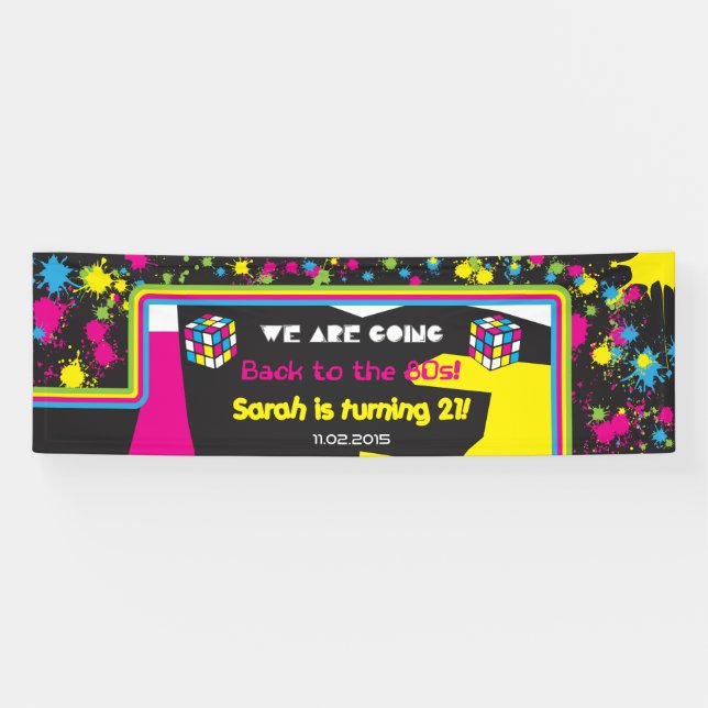 Back to the 80s Party Banner Sign (Horizontal)