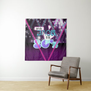Back to the 80's Retro Dance Party Backdrop Tapestry