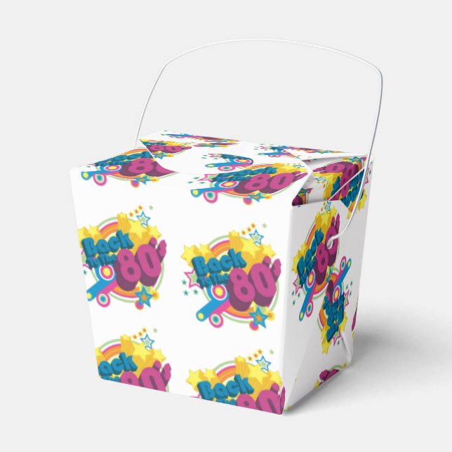 Back To The 80's Retro Pattern Favour Box (Front Side)