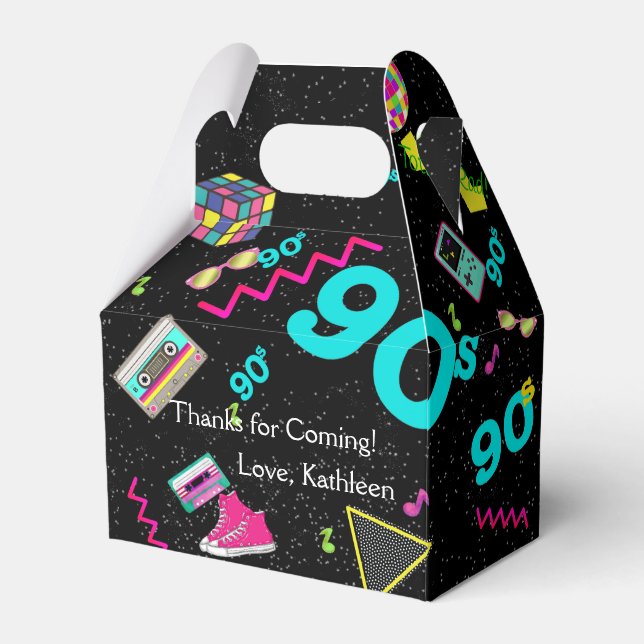 Back to the 90's, Retro, Any Age Favour Box (Front Side)