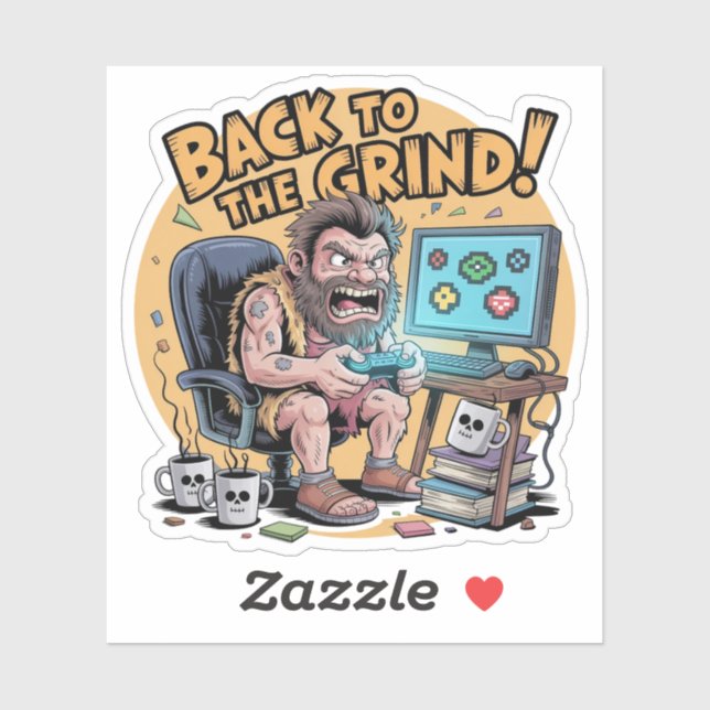 Back To The Grind Funny Caveman Laptop (Sheet)