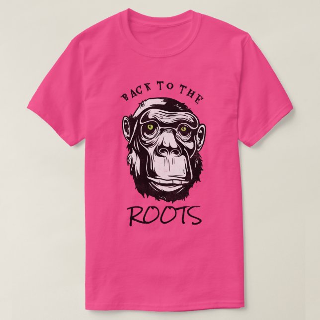 Back To The Roots Evolution Monkey Primate T-Shirt (Design Front)