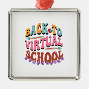 Back To Virtual School Metal Tree Decoration