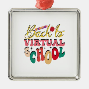 Back To Virtual School Metal Tree Decoration