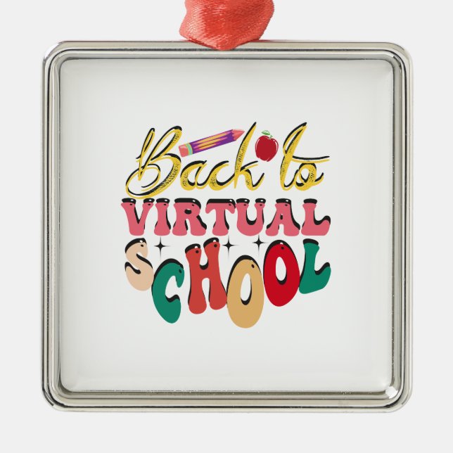 Back To Virtual School Metal Tree Decoration (Front)