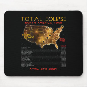 Back) Total Solar Eclipse 2024 North America Tour  Mouse Pad