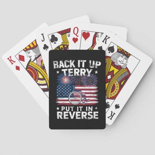 Back Up Terry Put It In Reverse Fireworks Funny Playing Cards (Back)