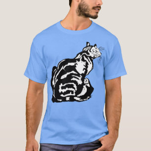 Back View Of An Insubordinate Tabby Cat Illustrati T-Shirt