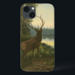 Back view of Elk Looking over a Lake iPhone 13 Case<br><div class="desc">Do you live far away from nature? This beautiful and yet classical image gives an impression of peacefulness and the colours of the elk are accurate which makes this image very realistic. Get this nature styled art on your favourite products!</div>