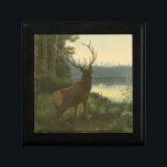 Back view of Elk Looking over a Lake Gift Box<br><div class="desc">Do you live far away from nature? This beautiful and yet classical image gives an impression of peacefulness and the colours of the elk are accurate which makes this image very realistic. Get this nature styled art on your favourite products!</div>