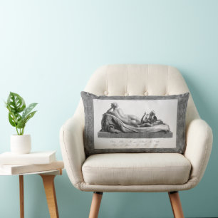 Back view of Venus Reclining Accompanied by Cupid Lumbar Cushion