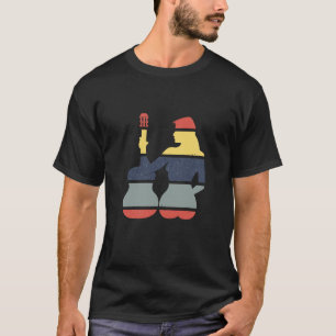 Back Vintage Retro Rock & Roll Music And Woman Gui T-Shirt