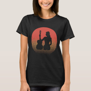 Back Vintage Retro Rock & Roll Music And Woman Gui T-Shirt