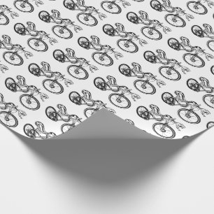 Back White and Mountain Biking Snake Wrapping Paper