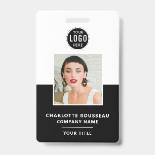Back White Employee Photo Logo ID Security Badge