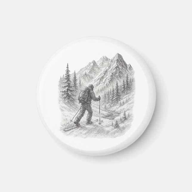 Backcountry Ski Touring Magnet  (Front)