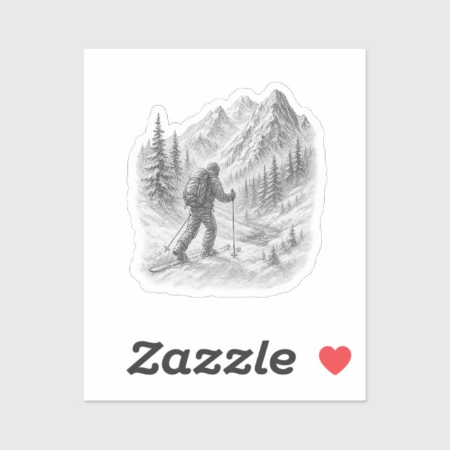 Backcountry Ski Touring Sticker (Sheet)