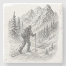 Backcountry Ski Touring Stone Coaster