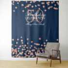 Backdrop 50th Birthday Rose Gold Navy Confetti