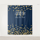Backdrop 70th Birthday Gold Navy Blue Confetti
