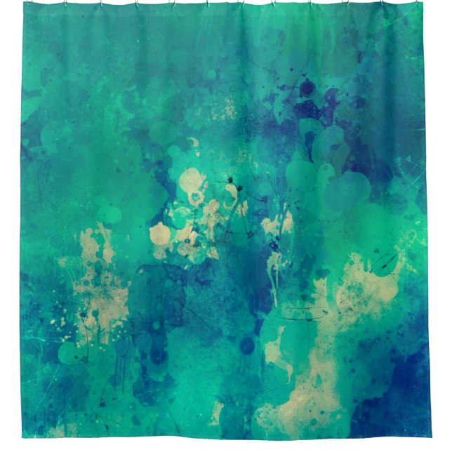 Backdrop watercolor painting shower curtain (Front)