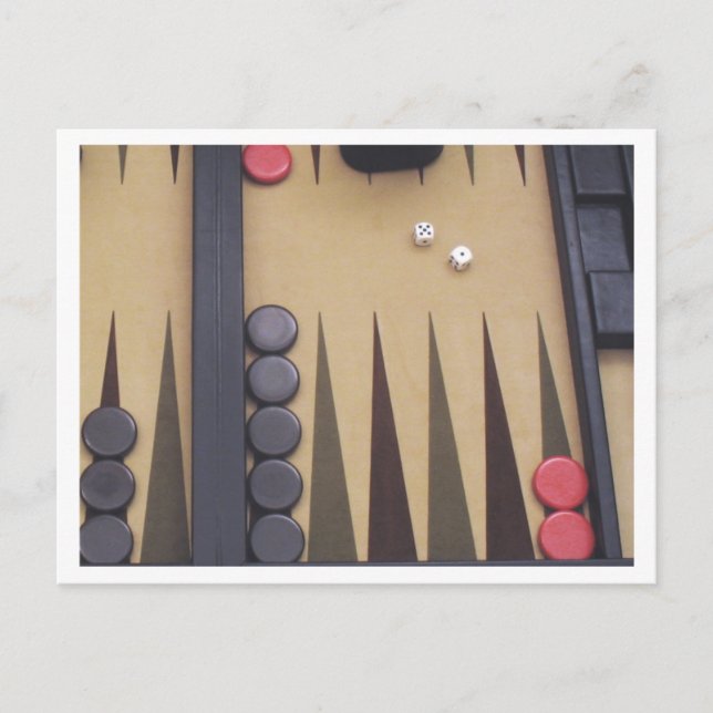 Backgammon game board photo red and black postcard (Front)