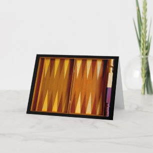 Backgammon Greeting Card (Black Background)