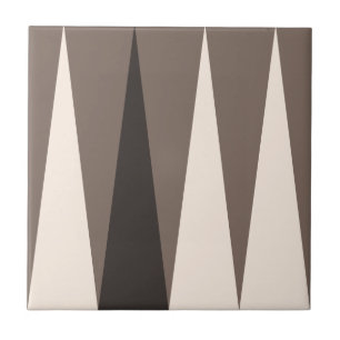 Backgammon Pattern Bronze Brown Tile