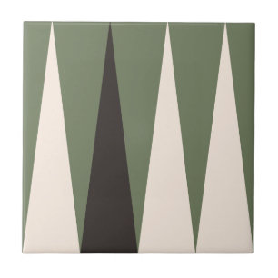 Backgammon Pattern Sage Green Tile