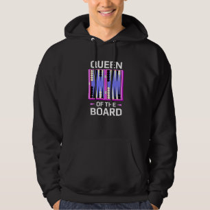 Backgammon player board game pun Queen of Board Ba Hoodie