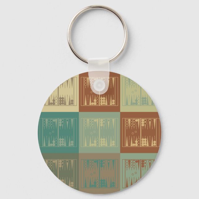 Backgammon Pop Art Key Ring (Front)