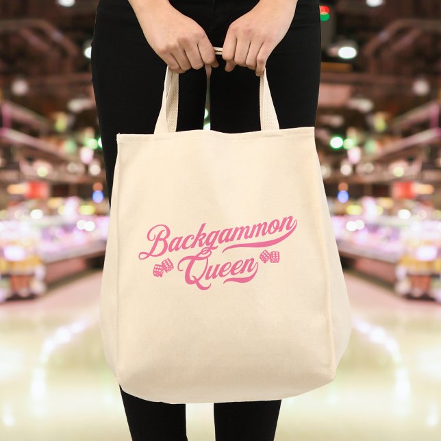 Backgammon Queen Pink Script Tote Bag (Creator Uploaded)