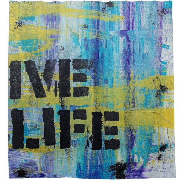 Background abstract graffiti shower curtain (Front)