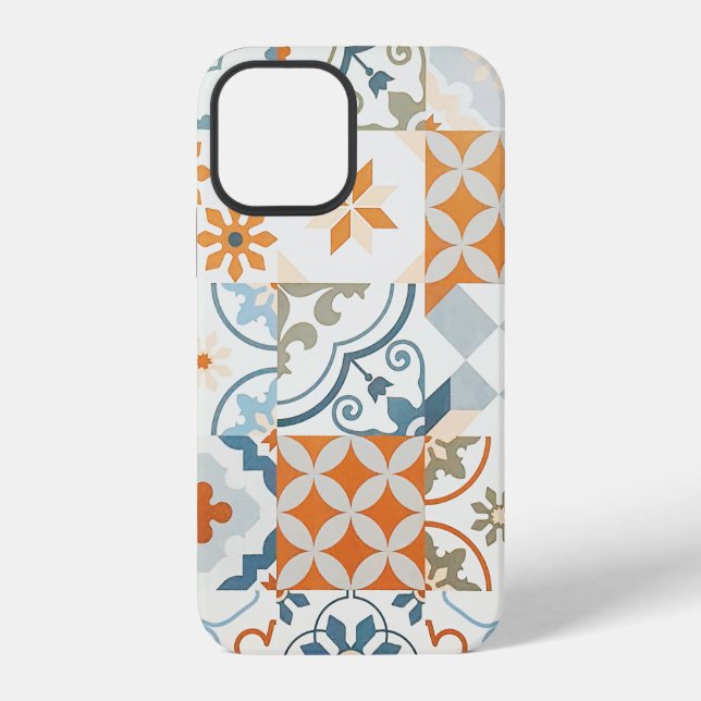 Background and texture with Ancient tile pattern iPhone Case (Back)