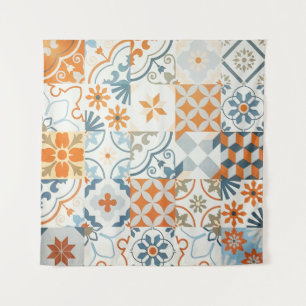 Background and texture with Ancient tile pattern Tapestry