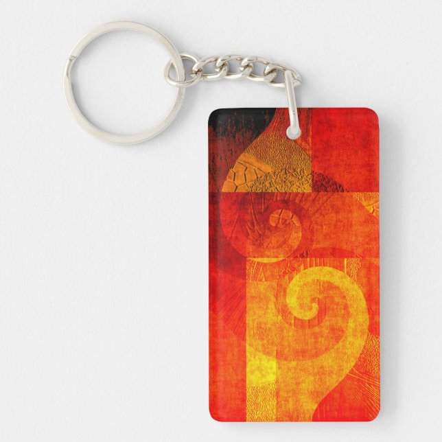 Background Antique Spirals Key Ring (Front)