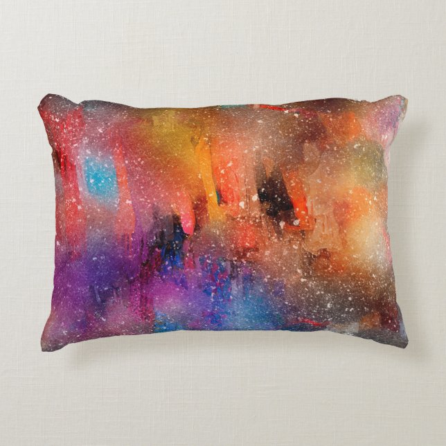 Background art abstract watercolor decorative cushion (Front)