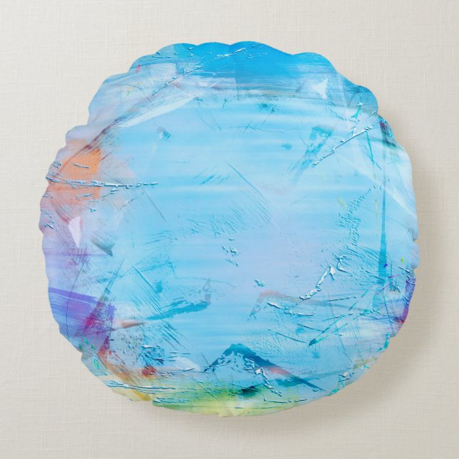 Background art abstract watercolor round cushion (Front)
