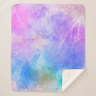 Background art abstract watercolor sherpa blanket