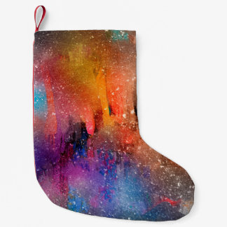 Background art abstract watercolor small christmas stocking
