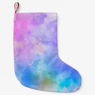 Background art abstract watercolor small christmas stocking