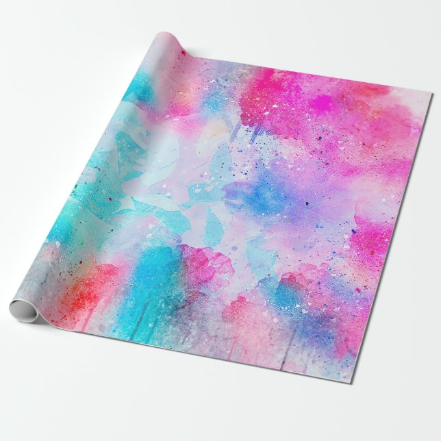 Background art abstract watercolor wrapping paper (Unrolled)
